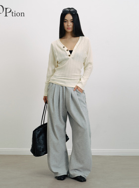 REOPtion「VIVI」原创设计复古麻花v领针织修身套头毛衫