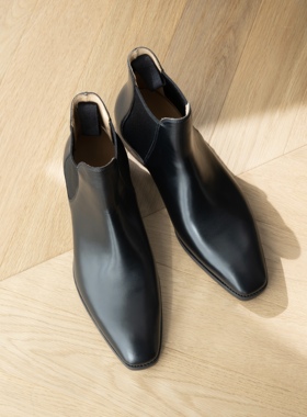 雅生AXEN手工固特异意大利Bonaudo Box Calf切尔西橡胶底GG同款