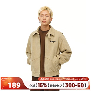 404MOB麂皮绒活页复古哈灵顿翻领夹克男女Cleanfit老钱风廓形外套