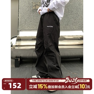 简约潮牌运动休闲冲锋裤 男2024新款 刺绣凉感直筒裤 404MOB复古美式