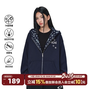 404MOB超火满印老花开衫 连帽卫衣厚外套男女秋冬潮牌拉链加绒上衣