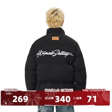 404MOB手写花体刺绣棉服外套情侣冬季国潮防风防水休闲保暖面包服