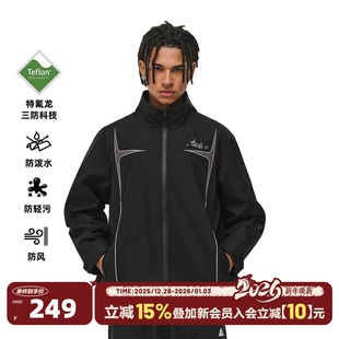 404MOB解构拼接特氟龙三防冲锋衣立领外套男户外休闲登山服夹克秋