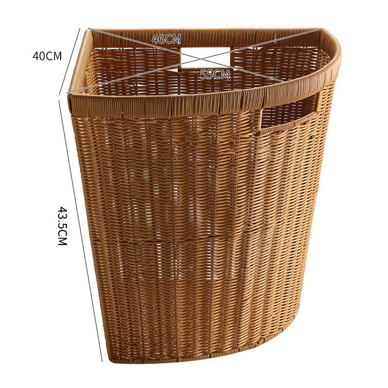 69nkens大号角落收纳箱仿藤编织衣物整理盒箱子扇形衣柜转角储物