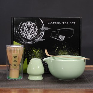 日式 抹茶碗茶筅抹茶刷茶筅立宋代点茶百D本立打抹茶器工具套装 礼