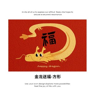 家用入户门防e尘蹭土脚垫可剪裁PVC地垫门口垫子2024龙年丝圈地垫