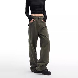 男女风琴口袋小众设计感牛仔裤 裤 NewVintage复古水洗直筒工装 美式