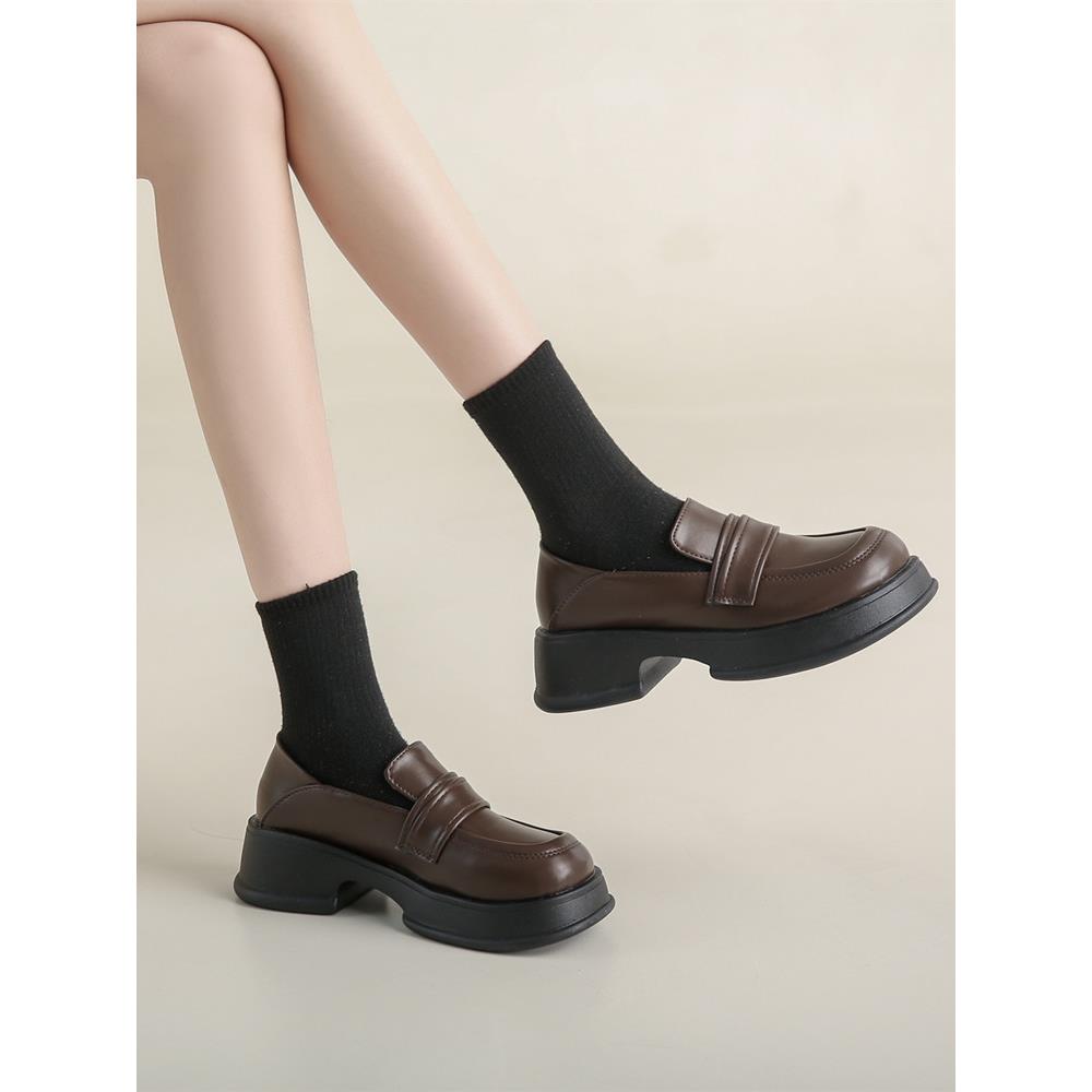 乐福鞋女2025夏季新款日系JK制服鞋百搭英伦小皮鞋厚底一脚蹬单鞋