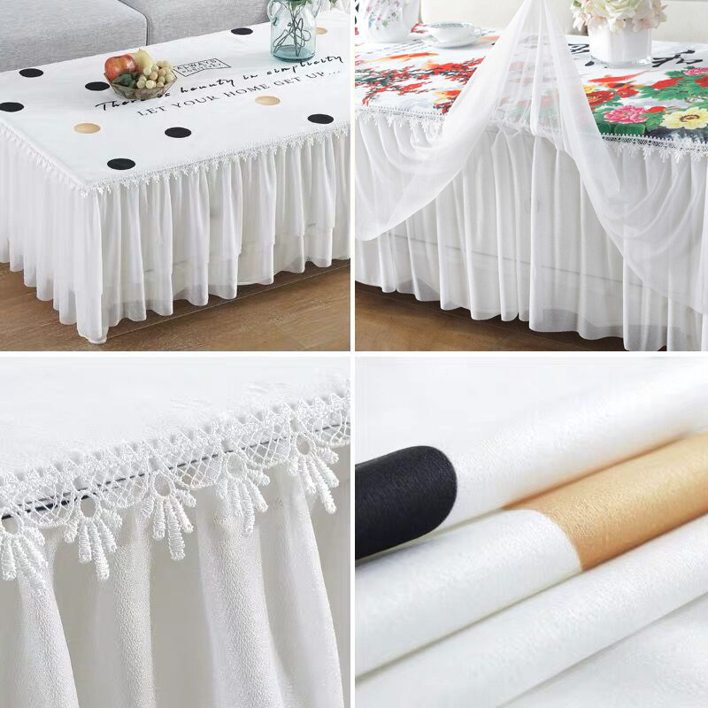 茶几桌布蕾丝长方形客厅家用防尘垫电视柜盖巾布艺全包茶几布套罩,居家布艺,桌布,淘宝优惠券,粉丝福利购,淘宝优惠卷