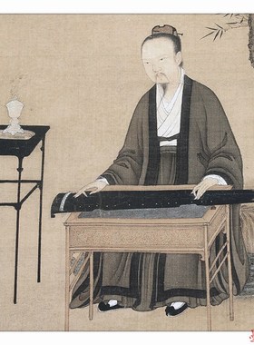 包邮术微喷绢本画心宋赵佶宋微宗听琴图51.3X147.5cm装饰挂画心