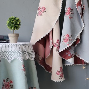 鸢尾乡旅美式英式玫瑰雪尼尔高档餐桌布艺圆桌布茶几布盖巾庄园风