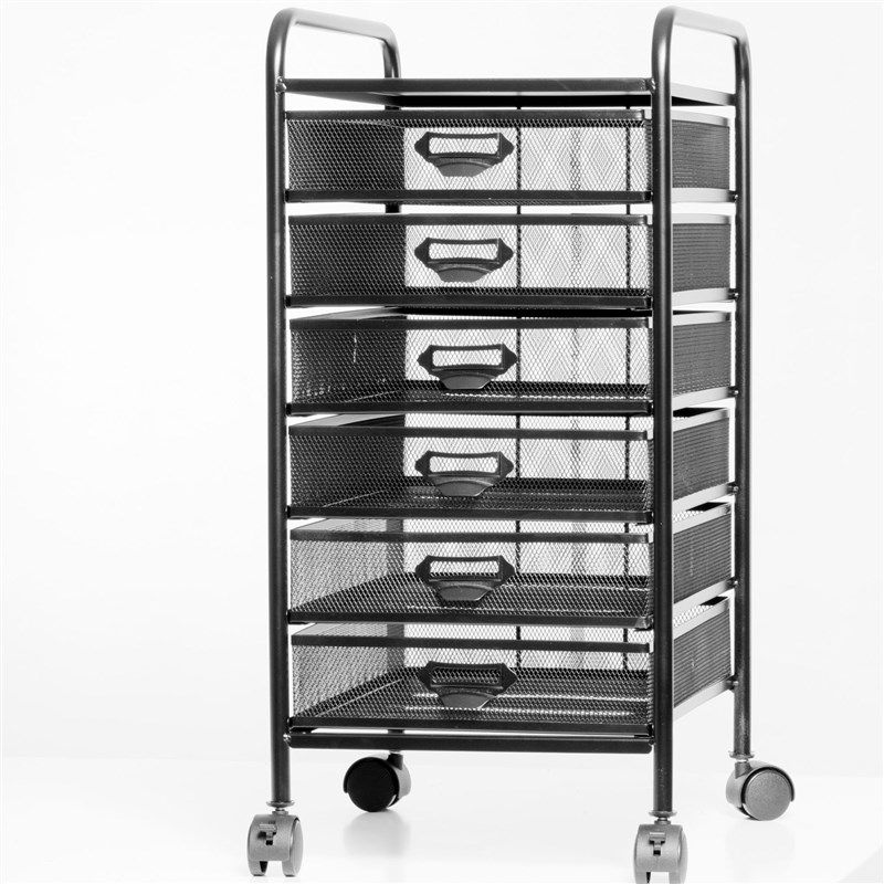 A4-5(6)铁艺移动整装文件柜文件推车桌下收纳架金属网状文件架