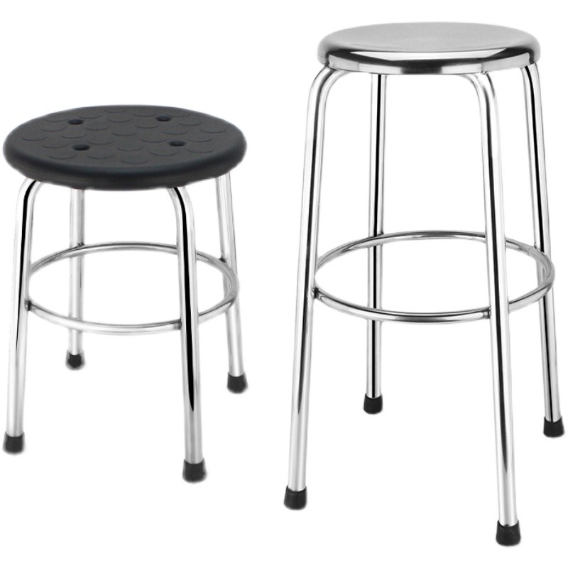 加厚全不锈钢凳子304家用高吧台流水线工厂车间实验小矮凳子圆凳