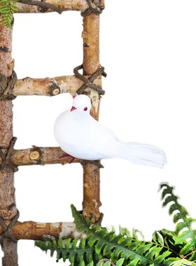 仿真小鸟白鸽植物角装饰摆件婚庆商场室内景观造景站树枝可以垂吊