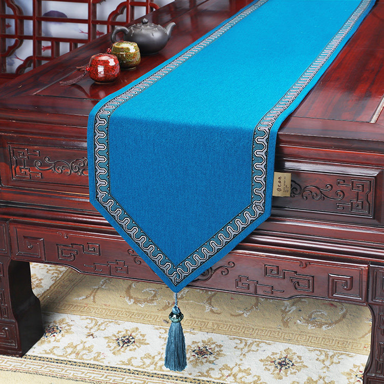 新中式防水桌旗茶几桌布茶桌垫布艺长条餐桌布电视柜盖布桌旗桌垫