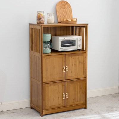 厨房置物架多功能收纳柜简单中式餐边柜碗盘储物橱柜实木茶水柜子