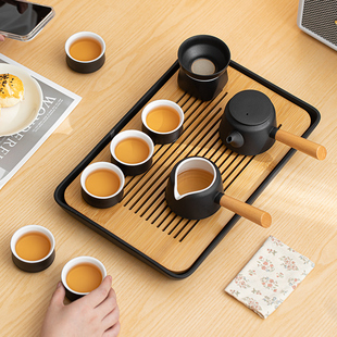 托盘沥水盘茶具干泡盘 陶瓷茶盘家用高档简约小型茶台办公室储水式