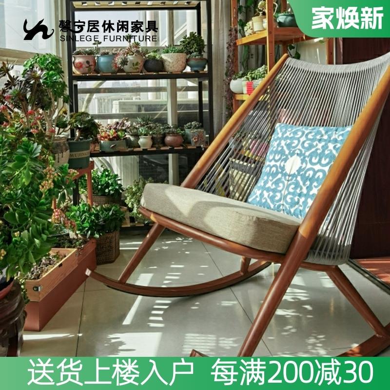 馨宁居高端户外摇摇椅大人躺椅单人客厅中式复古摇椅阳台家用休闲