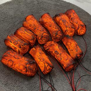 彷真木炭火堆摆件舞台道具篝火定制红色装饰品雕塑火把节假火焰灯