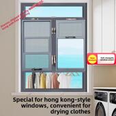 酒吧金窗封条 免打孔 高清防蚊纱窗 防跳猫防护网 全开式 港式