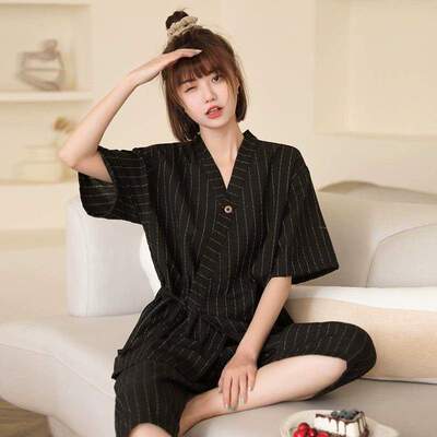 桑拿女款开衫男大码和服理疗情侣蒸服服服浴服日式按摩棉麻高档汗