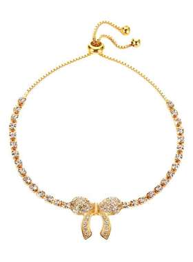 甜美满钻蝴蝶手链时尚水晶调节珠手链气质学生百搭森系手饰品