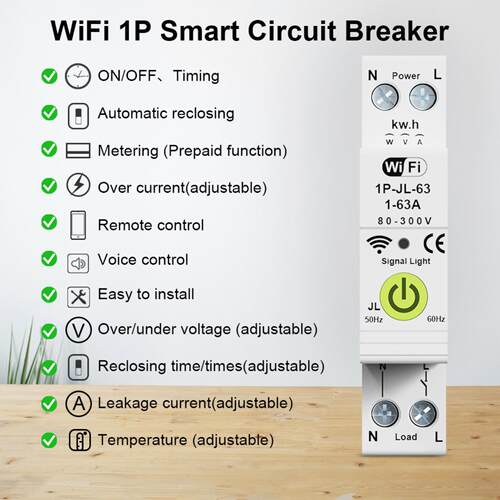 涂鸦WiFi断路器单相计量漏电过流