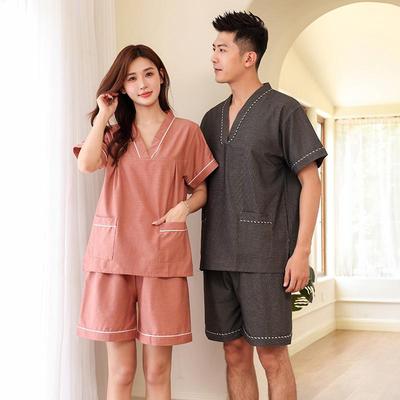 苎麻汗蒸服男士洗浴中心洗浴服浴服男款情侣款桑拿服足浴女款大码