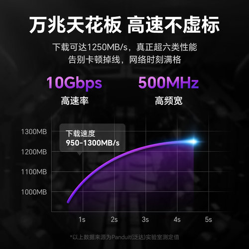 促销泛达超六类非屏蔽粗网线路由器家用宽带万兆连接线蓝色2米成