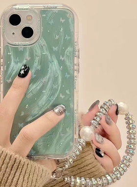 夏天薄荷绿色适用于vivoX300手机壳x200prox100ultra保护套s50S30S20S19PRO软S18e/17/16女X90s/80/70/60狐尾