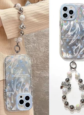 夏日蓝色碎花适用于荣耀500pro手机壳400/300PRO荣耀100/90/80GTx70i保护套Magic8/7/6play9T畅玩70plus6狐尾