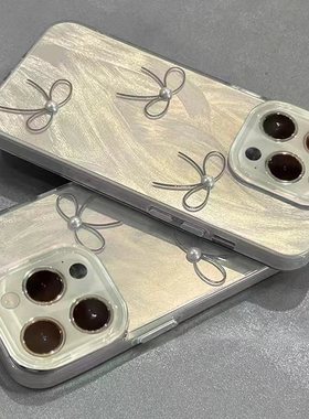 珍珠小蝴蝶结适用于真我realme13pro+手机壳12X/gt大师版保护套gtneo7/neo6女GT7/6pro/v25/v23/q3sq5x羽纱