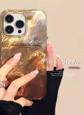 复古渐变咖啡适用于oppo findx9手机壳x8prox7/reno14pro/13/12女K12S/11/10软A5A6proA3新款ace2羽纱保护套