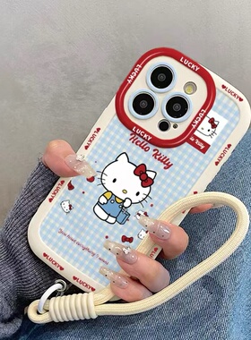 清新格纹小猫适用于华为pura80pro手机壳p70/60/50mate80Pro+40e/30/20女畅享80/70s/10plus麦芒40泡芙保护套