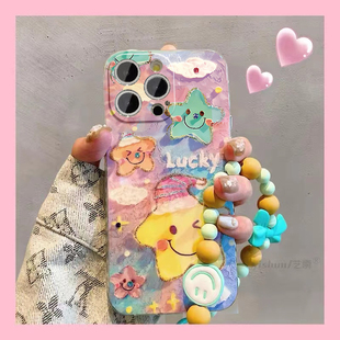 油画星星帽子适用于oppoA6pro手机壳A5A3proa93sA2pro可爱a57A2m保护套防摔a11全包A97女A92S小众a78a58x魔方