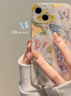 彩色蝴蝶花朵适用于荣耀500pro手机壳400/300/90GT保护套x70iX60GTX50全包magic8/7/5防摔play9T8T畅玩60透明
