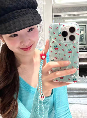 羽纱清新樱桃适用于oppo findx9手机壳x8prox7/reno15pro/14/13/12女K12S/10软A5A6proA3新款ace2羽纱保护套