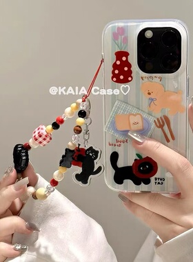 花瓶猫狗插画适用于vivox300pro手机壳x200Sx100Ultrax90sx80/70y500Y300i女s50S30S20/19女s18pros16es魔方