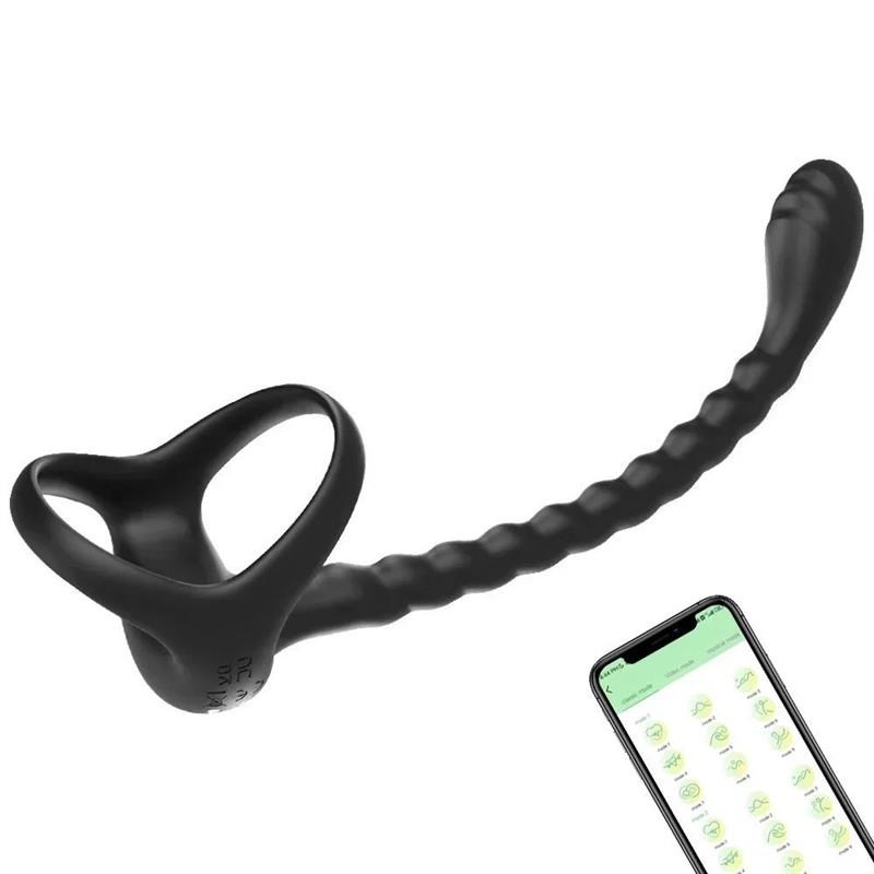 APP Remote Penis Ring Anal Plug Vibrators For Men Cock Ring