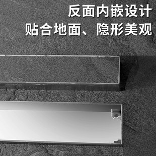 卫生x间304不锈钢长方形酒店淋浴间 长条可镶砖地漏防臭隐藏式