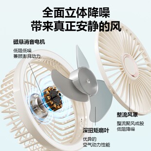 多功能摇头夹子风扇可折叠夜灯x手机充电手持桌面usb婴儿车电风扇