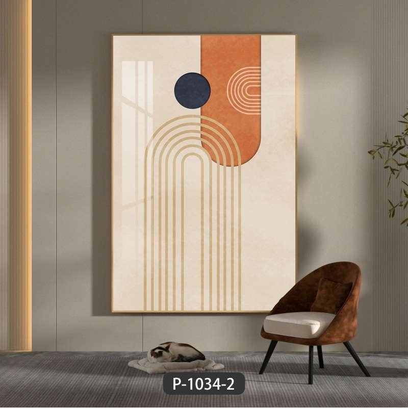 入户玄关装饰画欧式客厅走廊壁画线条抽象晶瓷镶钻挂画现代简约图片