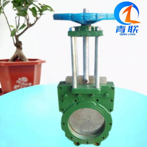 Z73X-10对夹刀型闸阀浆液阀水用刀型阀手动污水闸板阀DN80 100