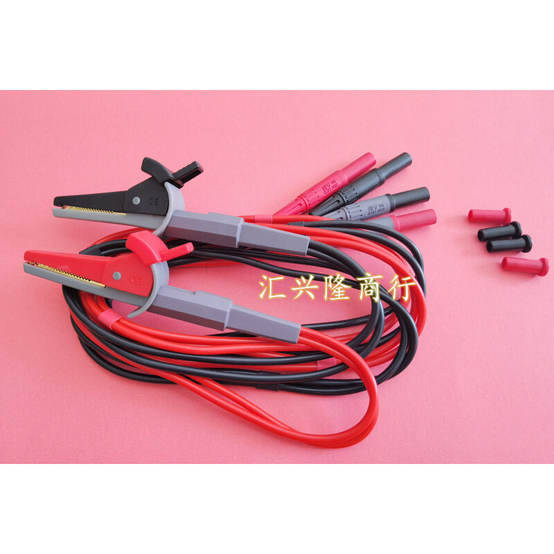 。四端开尔文测试电缆低电阻欧姆表4线制电阻测试鳄鱼夹子
