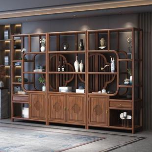 M博古架实木多宝阁中式仿古家具橡木茶叶展示陈列柜客厅隔断置物