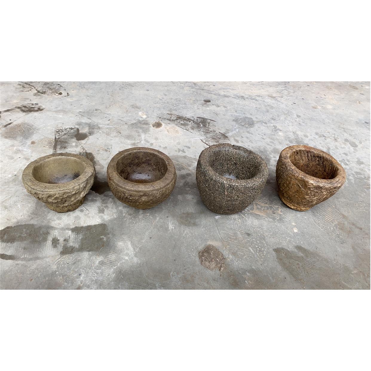 民俗老物件旧石臼敲蒜臼可当烟灰缸复古怀旧收藏摆件影视拍摄道具