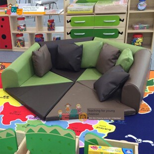 软垫阅读角室内早教园中心软体沙发儿童爬行学习区角软包靠垫组合