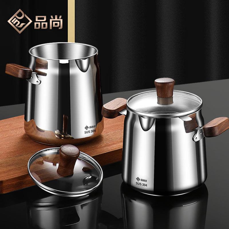 猪油罐304不锈钢带盖子带过滤网厨房耐高温油罐家用装储油缸盆炸