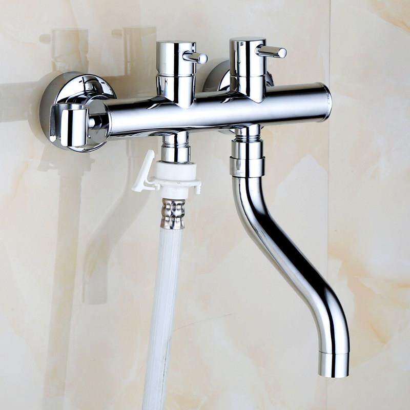 二进二出双把双控冷热双开混水阀洗衣机水龙头加长拖把池洗衣龙头