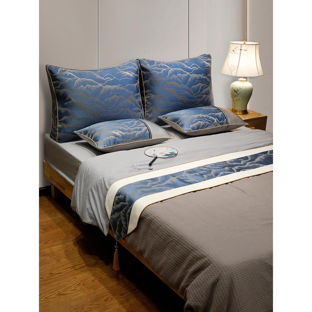 中式床头靠垫榻榻米无床头板软包床上靠枕实木床大靠背垫枕头靠垫